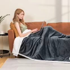 Tangkula 50" X 60" Heated Electric Reversible Fleece Blanket Blanket Throw W/ 10 Heat Levels, 9 Hours Auto Shut-Off, Overheat Protection Gray 12 Tangkula 50" X 60" Heated Electric Reversible Fleece Blanket Blanket Throw W/ 10 Heat Levels, 9 Hours Auto Shut-Off, Overheat Protection Gray -Best Homewares Store GUEST 875bf786 f877 4242 8dd7 9b886d0af020