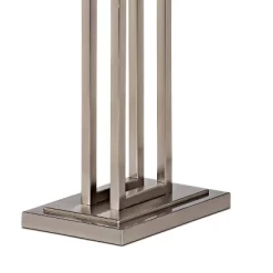 Possini Euro Design Modern Floor Lamp 62" Tall Brushed Nickel Openwork Rectangular Profile Off White Fabric Shade For Living Room Reading -Best Homewares Store GUEST 8b7ff47a 428f 40e2 8e52 8e425d2241d9