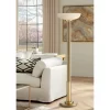 Possini Euro Design Modern Torchiere Floor Lamp 70" Tall Warm Antique Gold Metal Glass Shade For Living Room Reading Bedroom Office Uplight -Best Homewares Store GUEST 92d68c3f 69c1 48d0 a18b 9d05b54932d6