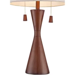 360 Lighting Omar Modern Table Lamp 28 3/4" Tall Warm Brown Wood Hourglass Oatmeal Fabric Drum Shade For Bedroom Living Room Bedside Nightstand Office -Best Homewares Store GUEST 98e3ff86 4e90 4e34 8d2e dc53041a0d7b