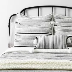 Textured Stripe Pillow Sham Dark Gray/Cream - Hearth & Hand With Magnolia -Best Homewares Store GUEST a0f8fe96 7ab4 46c3 ad09 b2250acbb400