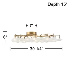 Possini Euro Design Lilypad Modern Ceiling Light Semi Flush Mount Fixture 30 1/4" Wide Warm Brass 12-Light Frosted Glass Shade For Bedroom Living Room 17 Possini Euro Design Lilypad Modern Ceiling Light Semi Flush Mount Fixture 30 1/4" Wide Warm Brass 12-Light Frosted Glass Shade For Bedroom Living Room -Best Homewares Store GUEST a233a009 bd72 44f5 9f48 3c2effe14b0b