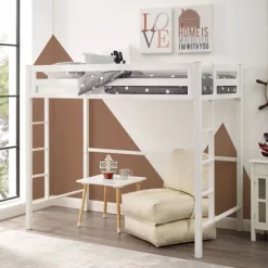 Twin Premium Deluxe Metal Loft Bed - Saracina Home -Best Homewares Store GUEST a24b514b 995f 43ac 93f5 95a9eb411cd9