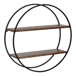 24" Diameter Sequoia Wood And Metal Round Wall Shelf - Kate & Laurel All Things Decor -Best Homewares Store GUEST a3fb1e05 6807 4381 baff 5fe72a0f94e9