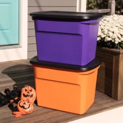 Sterilite 18 Gallon Orange Plastic Storage Container Bin Tote With Black Lid, Halloween -Best Homewares Store GUEST a9f43b31 35e0 4c1a 89db e6cc67339af9