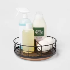 Divided Turntable Black Wire With Natural Wood - Brightroom™ -Best Homewares Store GUEST aa83c3b1 19ba 41dd ba5d e1b86512a437