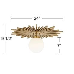 Possini Euro Design Hazel Modern Ceiling Light Semi Flush Mount Fixture 24" Wide Warm Brass White Globe Shade For Bedroom Kitchen Living Room Hallway 15 Possini Euro Design Hazel Modern Ceiling Light Semi Flush Mount Fixture 24" Wide Warm Brass White Globe Shade For Bedroom Kitchen Living Room Hallway -Best Homewares Store GUEST abd1820f 6891 4ab0 a543 8a21515dfd36