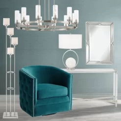 Possini Euro Design Athena Modern Floor Lamp 72" Tall Brushed Nickel 4 Light Tree Clear Outer Opal Inner Double Glass Shade For Living Room Bedroom -Best Homewares Store GUEST ac0a6ad2 0b11 4658 8bae 6025b179c160