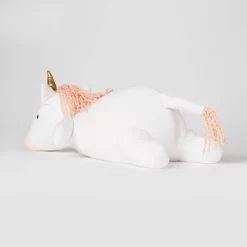 Unicorn Weighted Plush Kids' Throw Pillow White/Blush - Pillowfort™