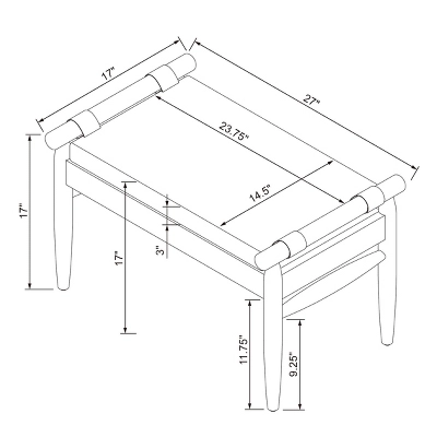 Upholstered Natural Wood Ottoman - Hearth & Hand™ With Magnolia 6 Upholstered Natural Wood Ottoman - Hearth & Hand™ With Magnolia - Image 4