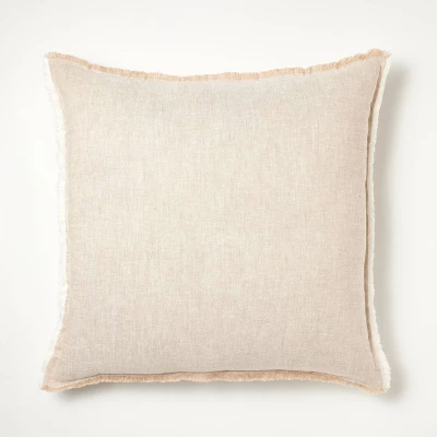 Oversized Reversible Linen Square Throw Pillow With Frayed Edges - Threshold™ Designed With Studio McGee 6 Oversized Reversible Linen Square Throw Pillow With Frayed Edges - Threshold™ Designed With Studio McGee - Image 4