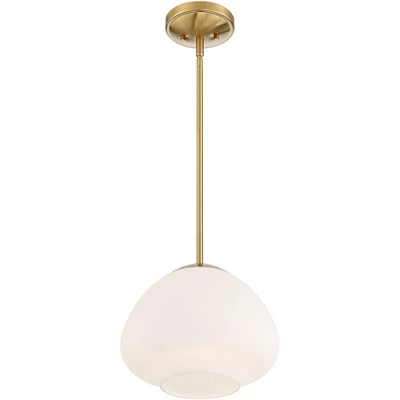 Possini Euro Design Orilla Brass Mini Pendant Light 11 3/4" Wide Mid Century Modern White Opal Glass Shade For Dining Room House Foyer Kitchen Island 7 Possini Euro Design Orilla Brass Mini Pendant Light 11 3/4" Wide Mid Century Modern White Opal Glass Shade For Dining Room House Foyer Kitchen Island - Image 5