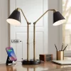 Possini Euro Design Sentry Modern Mid Century Desk Lamp 23" High Black Brass With USB Charging Port LED Adjustable Cone Shade For Bedroom Living Room -Best Homewares Store GUEST b54ba3a8 fb04 4798 bbf9 ebae1a38c484