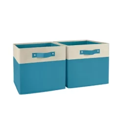 2pc Kids' 10.5" Two-Toned Folding Storage Bin Set - RiverRidge Home -Best Homewares Store GUEST c40a94f3 f12a 4807 9171 c1cb37f86683