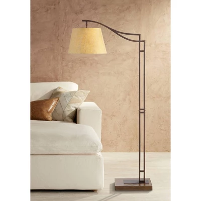 Franklin Iron Works Tahoe Rustic Industrial Downbridge Arc Floor Lamp 60" Tall Bronze Metal Faux Leather Empire Shade For Living Room Reading Bedroom 3 Franklin Iron Works Tahoe Rustic Industrial Downbridge Arc Floor Lamp 60" Tall Bronze Metal Faux Leather Empire Shade For Living Room Reading Bedroom