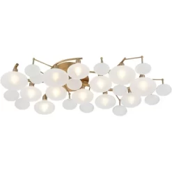 Possini Euro Design Lilypad Modern Ceiling Light Semi Flush Mount Fixture 30 1/4" Wide Warm Brass 12-Light Frosted Glass Shade For Bedroom Living Room 15 Possini Euro Design Lilypad Modern Ceiling Light Semi Flush Mount Fixture 30 1/4" Wide Warm Brass 12-Light Frosted Glass Shade For Bedroom Living Room -Best Homewares Store GUEST c8b436d6 0799 4b71 b0e8 1b80aaa00f64