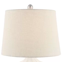 360 Lighting Ellen 21" High Sculptured Small Mid Century Modern Coastal Accent Table Lamp White Ceramic Single Living Room Bedroom Bedside Nightstand -Best Homewares Store GUEST cb12c2d0 0e18 4b78 806a 3099ae6635b1