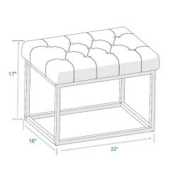 Trubeck Tufted Metal Base Ottoman Faux Leather - Threshold™ -Best Homewares Store GUEST d17719f8 668a 4aa2 a474 ca4180dd0d04