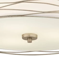 Possini Euro Design Modern Ceiling Light Flush Mount Fixture Antique Silver Leaf 18" Wide Wavy Spun White Drum For Bedroom Kitchen 11 Possini Euro Design Modern Ceiling Light Flush Mount Fixture Antique Silver Leaf 18" Wide Wavy Spun White Drum For Bedroom Kitchen -Best Homewares Store GUEST d7df35ba b697 4c6b 91f0 86733a438644