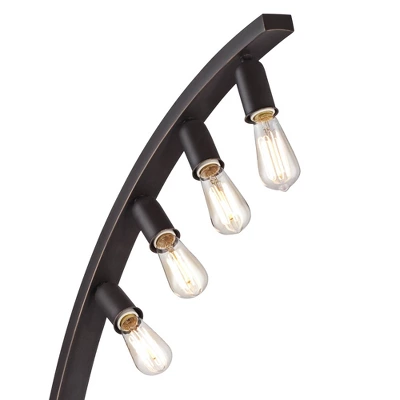 Franklin Iron Works Arcos Industrial Arc Floor Lamp 71" Tall Bronze Brown Metal Dimmable LED Decor For Living Room Reading Bedroom Office House Home 4 Franklin Iron Works Arcos Industrial Arc Floor Lamp 71" Tall Bronze Brown Metal Dimmable LED Decor For Living Room Reading Bedroom Office House Home - Image 2