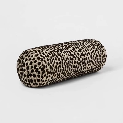 Bolster Jacquard Leopard Decorative Throw Pillow Black/Natural - Threshold™ 4 Bolster Jacquard Leopard Decorative Throw Pillow Black/Natural - Threshold™ - Image 2