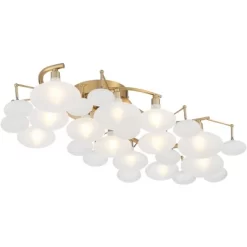 Possini Euro Design Lilypad Modern Ceiling Light Semi Flush Mount Fixture 30 1/4" Wide Warm Brass 12-Light Frosted Glass Shade For Bedroom Living Room 16 Possini Euro Design Lilypad Modern Ceiling Light Semi Flush Mount Fixture 30 1/4" Wide Warm Brass 12-Light Frosted Glass Shade For Bedroom Living Room -Best Homewares Store GUEST dec42141 80e6 4416 977e 08a265036989
