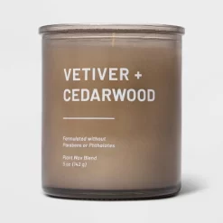 Glass Jar Vetiver And Cedarwood Candle Brown - Threshold™ -Best Homewares Store GUEST dfa4fefe 0ef4 4373 802b 4787eff784da
