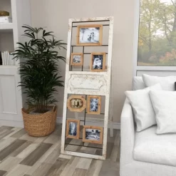 Wood 6 Slot Wall Photo Frame With Floor Stand Brown - Olivia & May -Best Homewares Store GUEST e07ede80 ff59 4d78 95f1 3c6851e1b172