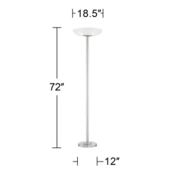 Possini Euro Design Meridian Light Blaster Modern Torchiere Floor Lamp 72" Tall Brushed Nickel LED Frosted Glass Shade For Living Room Bedroom Office -Best Homewares Store GUEST e1694616 6618 4ddf a110 547269b9f2f9