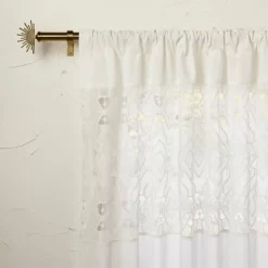 1pc Sheer Banded Geo Macrame Window Curtain Panel White - Opalhouse™ Designed With Jungalow™ -Best Homewares Store GUEST e45ca8b5 c8fb 4bcd 9418 e1344d66992c