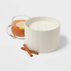 Textured Straight Side Ceramic Warm Cider & Cinnamon Candle White - Threshold™ 8 Textured Straight Side Ceramic Warm Cider & Cinnamon Candle White - Threshold™ -Best Homewares Store GUEST e5124506 96b4 47a8 a049 80fc9784c01e