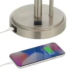 Possini Euro Design Traverse Modern Table Lamps Set Of 2 29 1/2" Tall Brushed Nickel With USB Charging Port LED Gooseneck White Drum Shade For Desk 11 Possini Euro Design Traverse Modern Table Lamps Set Of 2 29 1/2" Tall Brushed Nickel With USB Charging Port LED Gooseneck White Drum Shade For Desk -Best Homewares Store GUEST e5e98734 7ed3 4d2c 89e5 e165f0c556bf