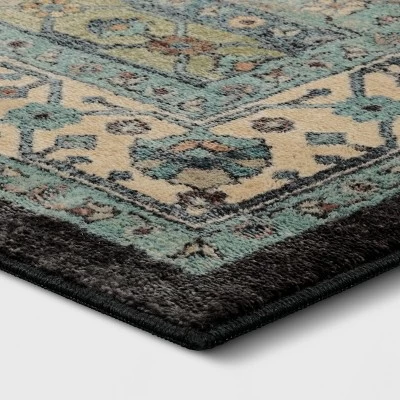 Distressed Geometric Tufted Area Rug Green - Threshold™ 4 Distressed Geometric Tufted Area Rug Green - Threshold™ - Image 2