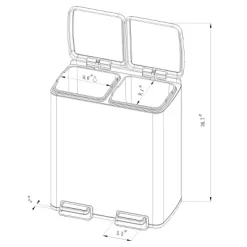 60L Stainless Steel Step Trash And Recycle Can - Brightroom™ -Best Homewares Store GUEST e7721439 02d4 4cbb 994a 7467bdac2ef2