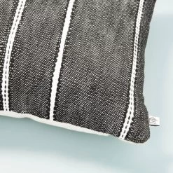 14"x20" Stripe Pattern Throw Pillow Dark Gray/White/Beige - Hearth & Hand™ With Magnolia -Best Homewares Store GUEST e819688e 4515 4fa6 b119 160e181100f4