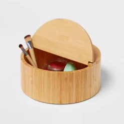 9" X 4" Circular Hinge Lid Bamboo Countertop Organizer - Brightroom™ -Best Homewares Store GUEST e91a16ba 67ba 4346 aca1 624c8c7558a6