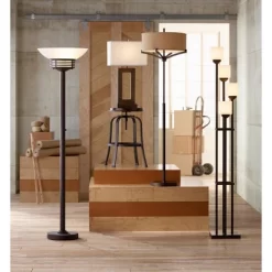 Possini Euro Design Light Blaster Modern Torchiere Floor Lamp 72 1/2" Tall Warm Bronze LED White Frosted Glass Bowl Shade For Living Room Bedroom Home -Best Homewares Store GUEST ee0b8572 bc24 4cd3 8832 dc2dd329705b