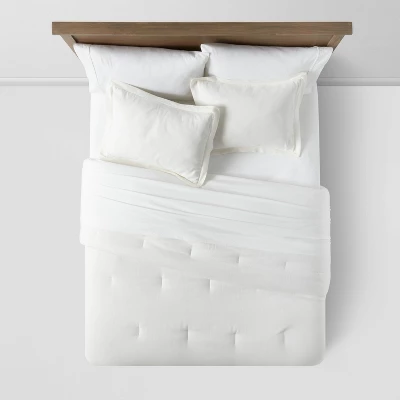 Family-Friendly Comforter & Sham Set Chambray - Threshold™ 4 Family-Friendly Comforter & Sham Set Chambray - Threshold™ - Image 2