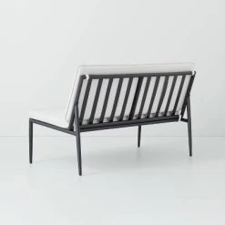 Cushioned Metal Outdoor Loveseat - Cream/Black - Hearth & Hand™ With Magnolia -Best Homewares Store GUEST f204158e 1e80 40e7 9a77 d4b194db81f3
