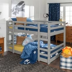 Twin Over Twin Indy Solid Wood Low Bunk Bed - Saracina Home -Best Homewares Store GUEST f4a7cd82 6f05 4d13 9375 1d95fbdd13ee