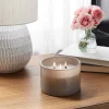 14oz Lidded Gray Glass Jar Crackling Wooden 3-Wick Candle With Clear Label Femmel + Pine - Threshold™ -Best Homewares Store GUEST f562ab64 34c1 4ddb 8f76 1eb5be84af22