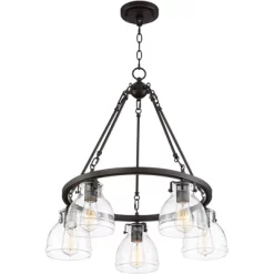Possini Euro Design Bellis Bronze Wagon Wheel Pendant Chandelier 25" Wide Modern Clear Glass 5-Light Fixture For Dining Room House Kitchen Island Home 15 Possini Euro Design Bellis Bronze Wagon Wheel Pendant Chandelier 25" Wide Modern Clear Glass 5-Light Fixture For Dining Room House Kitchen Island Home -Best Homewares Store GUEST f57f1f0b 5fd6 4d76 8765 b8e25ce9ca30