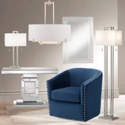 Possini Euro Design Modern Floor Lamp 62" Tall Brushed Nickel Openwork Rectangular Profile Off White Fabric Shade For Living Room Reading -Best Homewares Store GUEST fe25067f a19c 4e1c 829e 5d26bb3dff2f