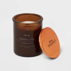 9oz Lidded Amber Glass Jar Crackling Wooden Wick Fennel And Pine Candle - Threshold™ 5 9oz Lidded Amber Glass Jar Crackling Wooden Wick Fennel And Pine Candle - Threshold™ -Best Homewares Store GUEST fe2a1b12 4b58 4800 bd5b b29680bdef96